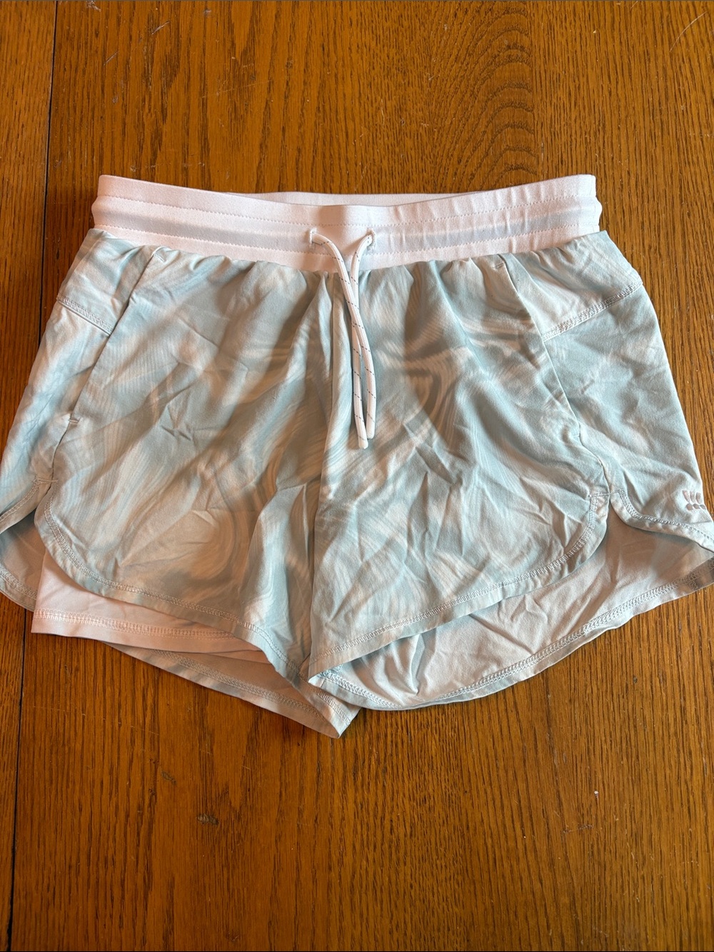(5/$20)Girl’s all in motion Light Blue Athletic Shorts with Drawstring Waistband